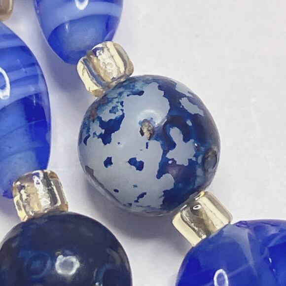 VTG Japan 50s 60s Necklace Two Strand Glass Bead Faux Pearl Graduated Colorful - Picture 9 of 13